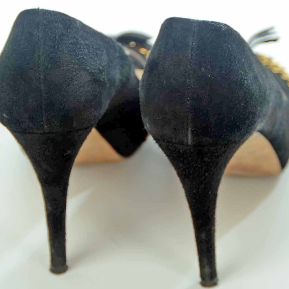 Kate Spade black suede open toe high heels sz 8AA - Picture 4 of 8